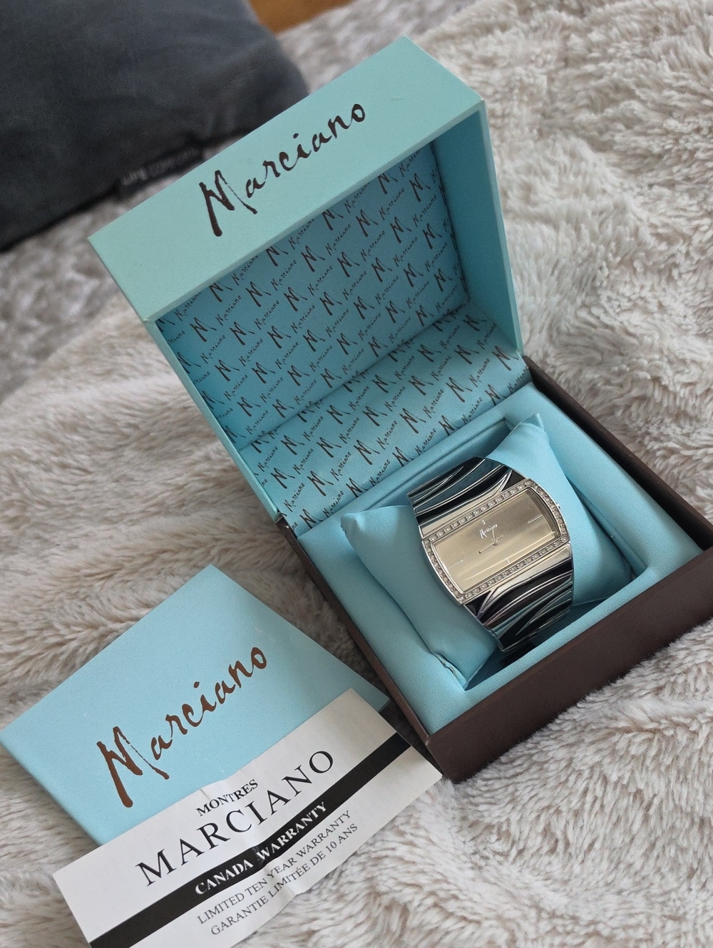 Marciano Silver-Tone Bracelet Watch Zebra